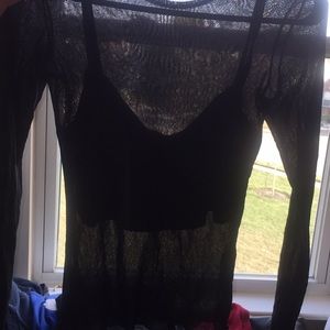 A Mango sexy see through black top